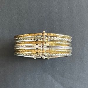 Chic two tone bangle bracelet